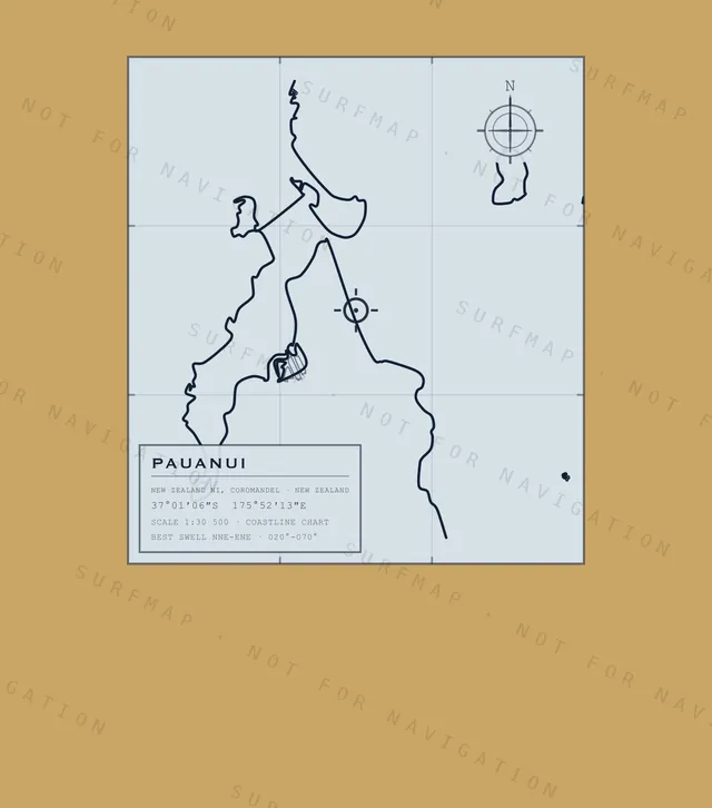 Pauanui chart, the full artwork printed on the back