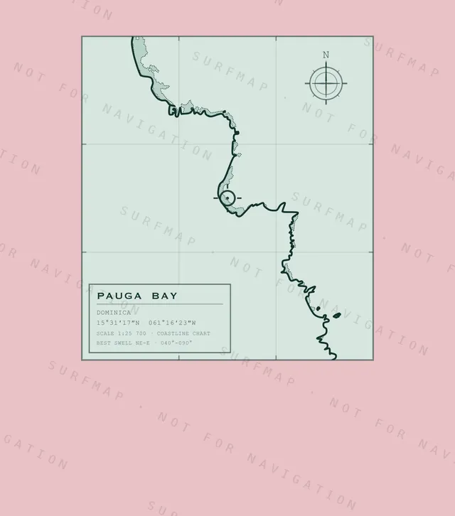 Pauga Bay chart, the full artwork printed on the back