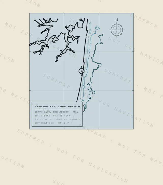 Pavilion Ave, Long Branch chart, the full artwork printed on the back
