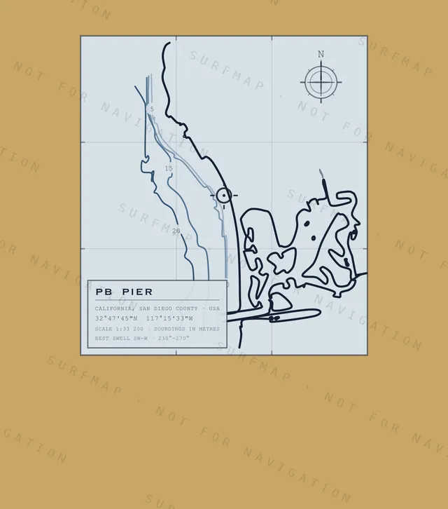 PB Pier chart, the full artwork printed on the back