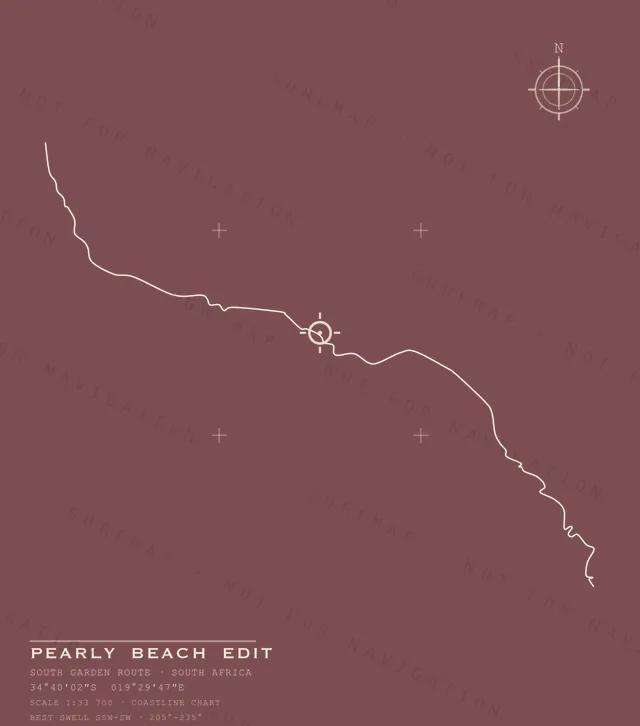 Pearly Beach Edit chart, the full artwork printed on the back