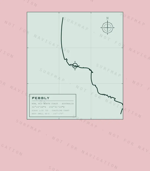 Pebbly chart, the full artwork printed on the back