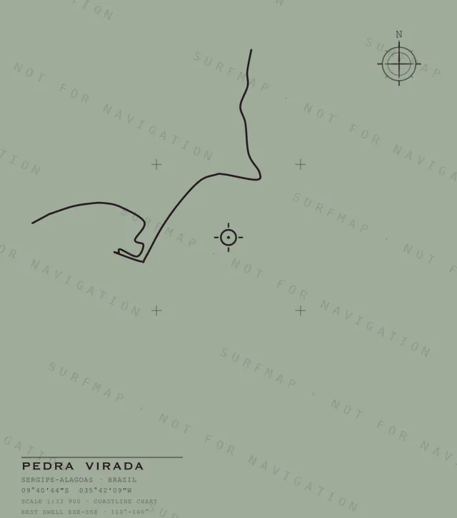 Pedra Virada chart, the full artwork printed on the back