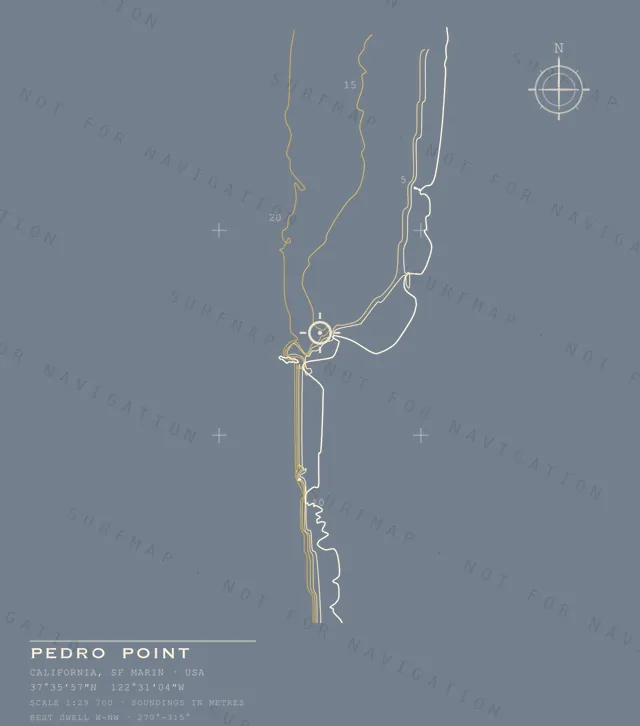 Pedro Point chart, the full artwork printed on the back