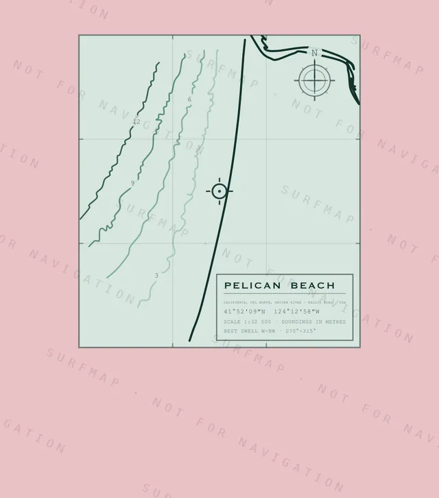 Pelican Beach chart, the full artwork printed on the back