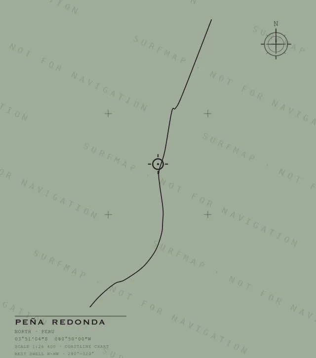 Peña Redonda chart, the full artwork printed on the back