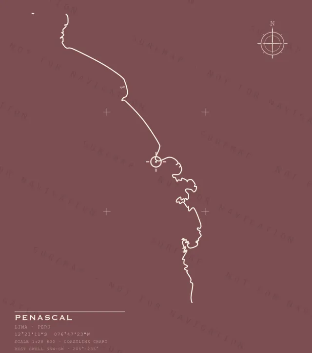 Penascal chart, the full artwork printed on the back