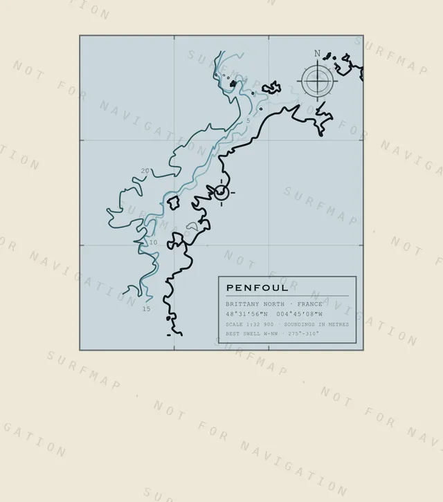 Penfoul chart, the full artwork printed on the back