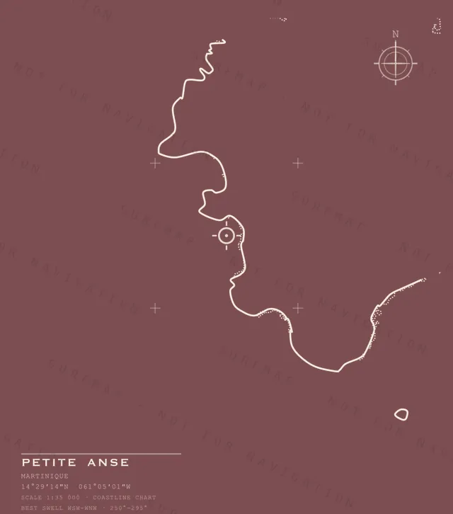 Petite Anse chart, the full artwork printed on the back