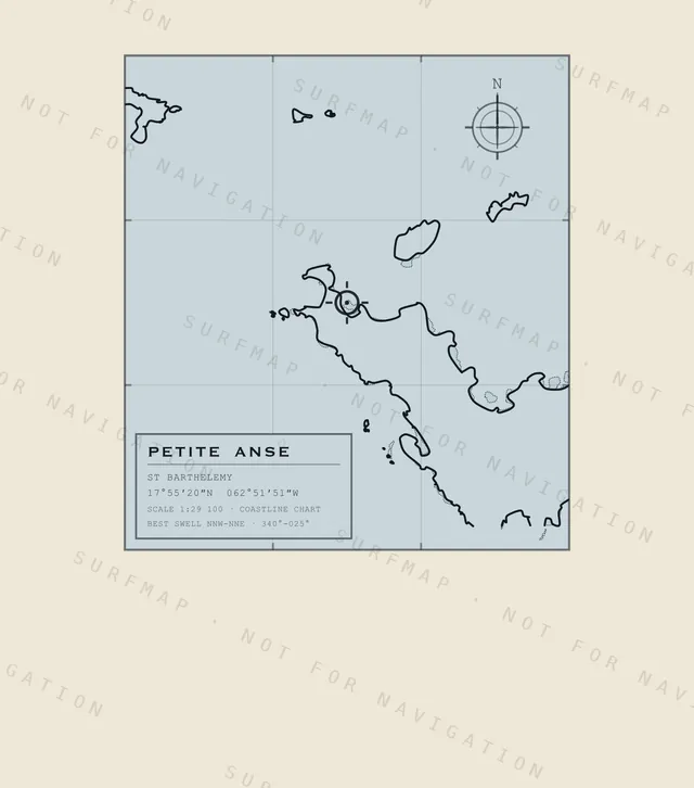 Petite Anse chart, the full artwork printed on the back