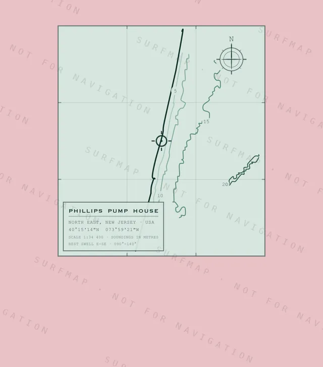 Phillips Pump House chart, the full artwork printed on the back