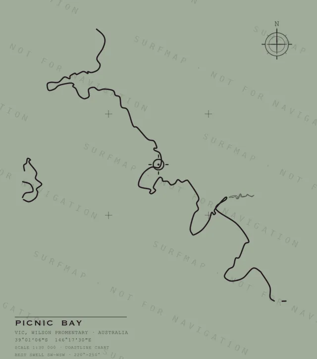 Picnic Bay chart, the full artwork printed on the back