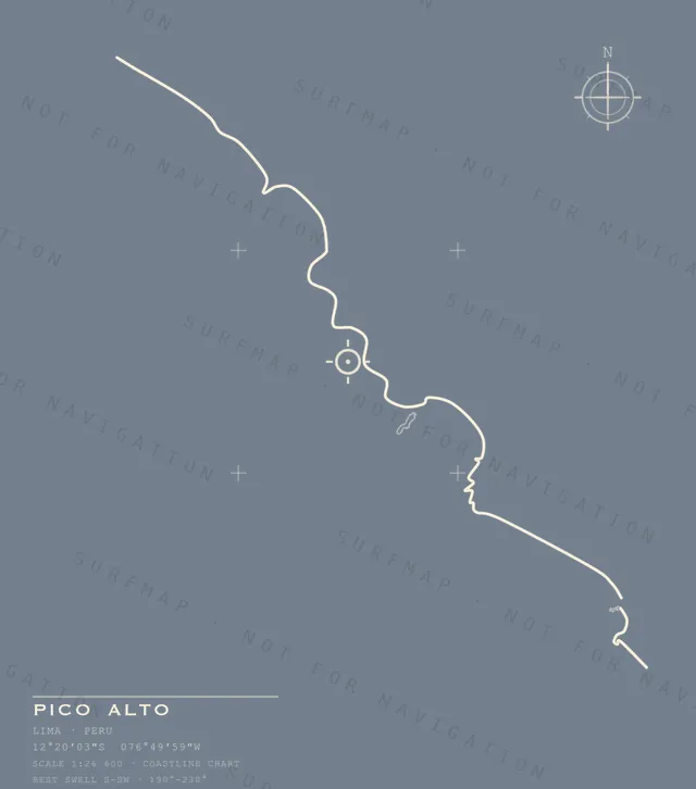 Pico Alto chart, the full artwork printed on the back