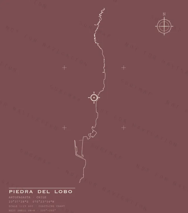 Piedra del Lobo chart, the full artwork printed on the back
