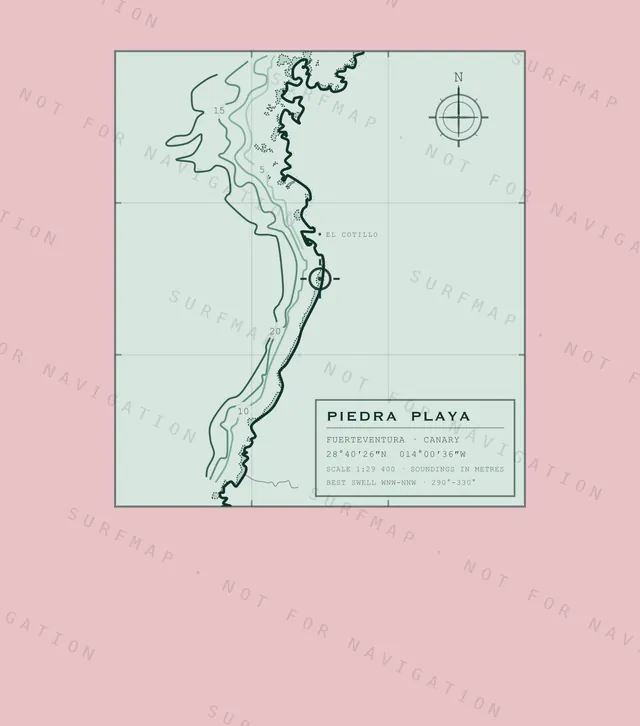 Piedra Playa chart, the full artwork printed on the back