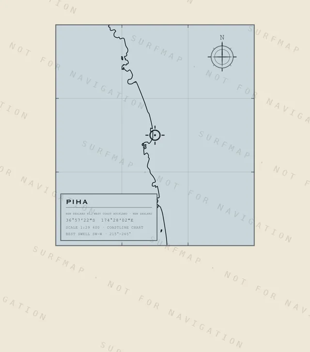 Piha chart, the full artwork printed on the back
