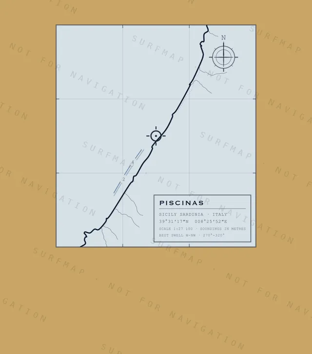 Piscinas chart, the full artwork printed on the back