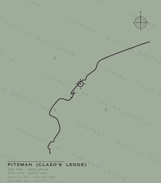Pitzmah (Clazo's Ledge) chart, the full artwork printed on the back