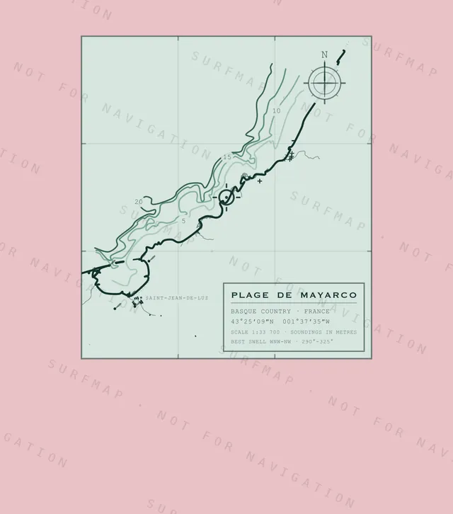 Plage de Mayarco chart, the full artwork printed on the back