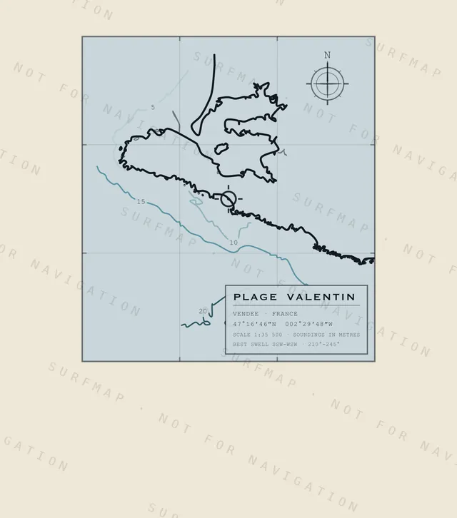 Plage Valentin chart, the full artwork printed on the back