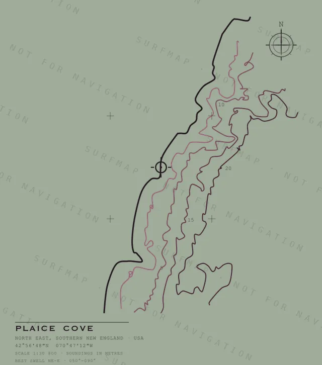 Plaice Cove chart, the full artwork printed on the back