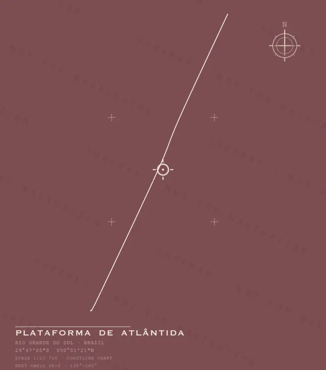 Plataforma de Atlântida chart, the full artwork printed on the back