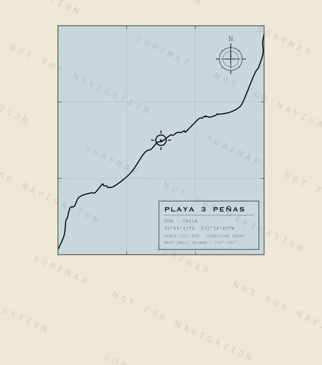 Playa 3 Peñas chart, the full artwork printed on the back