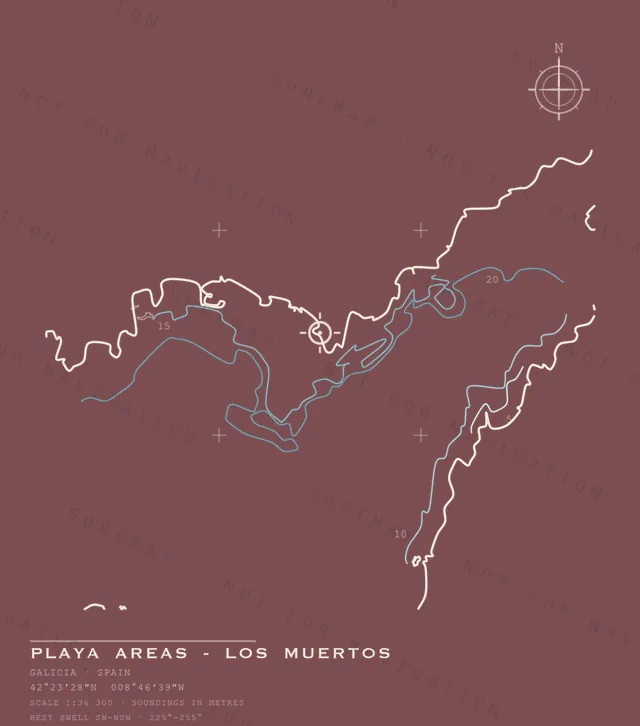 Playa Areas - Los Muertos chart, the full artwork printed on the back