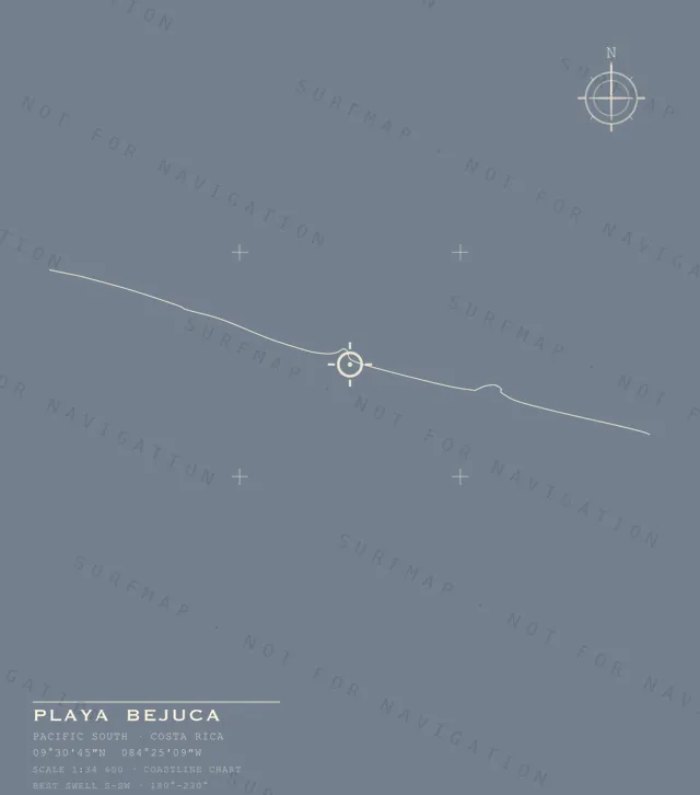 Playa Bejuca chart, the full artwork printed on the back