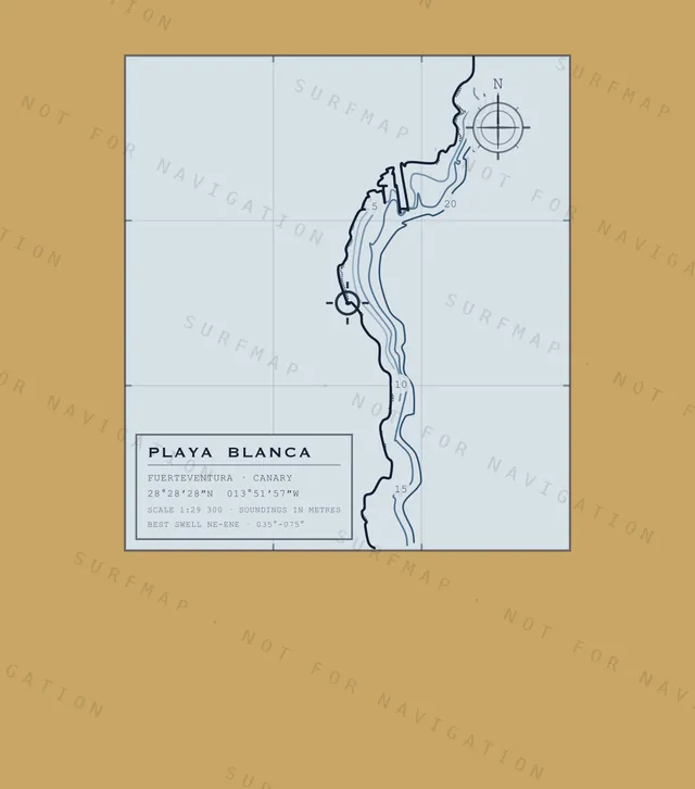 Playa Blanca chart, the full artwork printed on the back