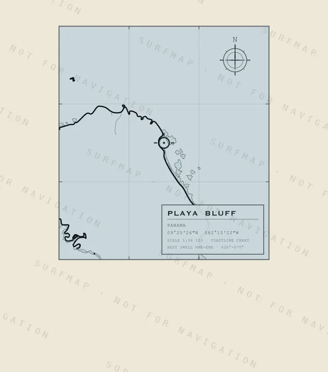 Playa Bluff chart, the full artwork printed on the back