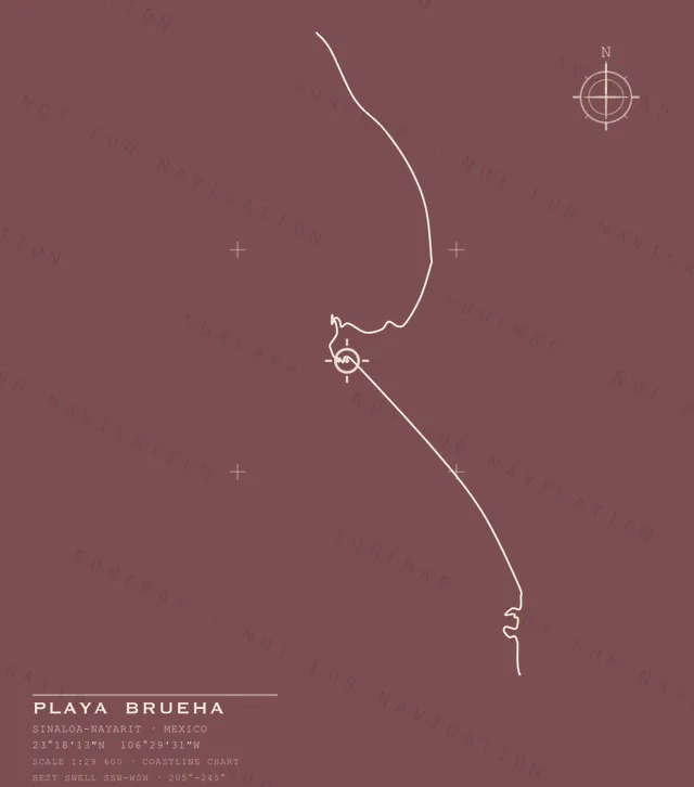 Playa Brueha chart, the full artwork printed on the back