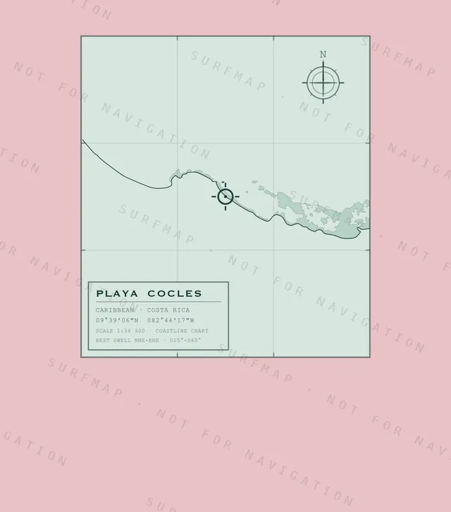 Playa Cocles chart, the full artwork printed on the back