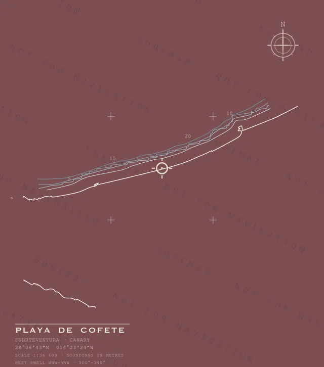 Playa de Cofete chart, the full artwork printed on the back