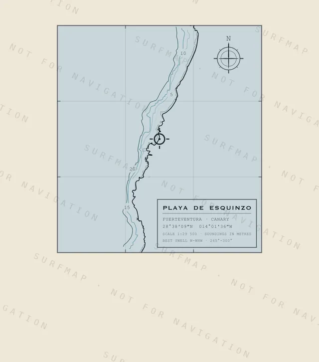 Playa de Esquinzo chart, the full artwork printed on the back