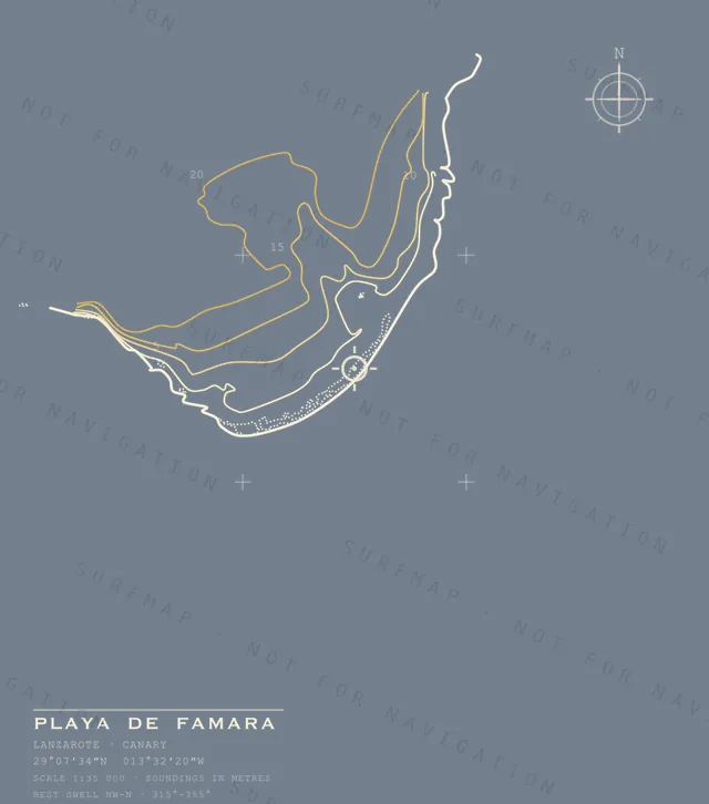 Playa de Famara chart, the full artwork printed on the back