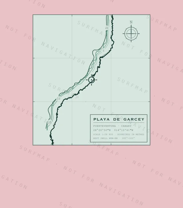 Playa de Garcey chart, the full artwork printed on the back