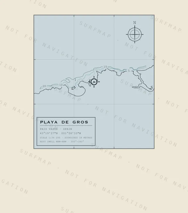 Playa de Gros chart, the full artwork printed on the back