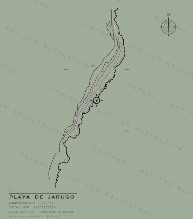 Playa de Jarugo chart, the full artwork printed on the back