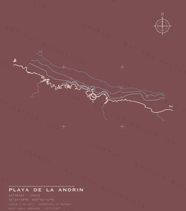 Playa de la Andrin chart, the full artwork printed on the back