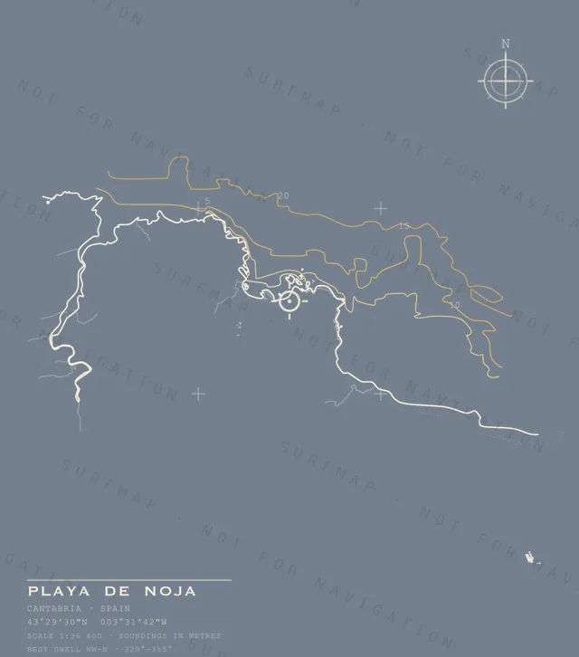 Playa de Noja chart, the full artwork printed on the back