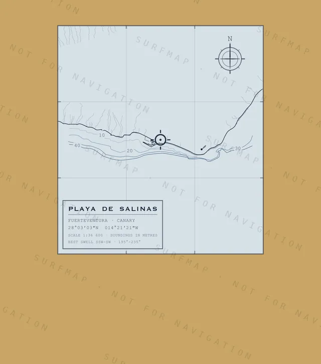 Playa de Salinas chart, the full artwork printed on the back