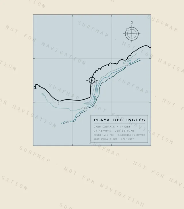 Playa del Inglés chart, the full artwork printed on the back
