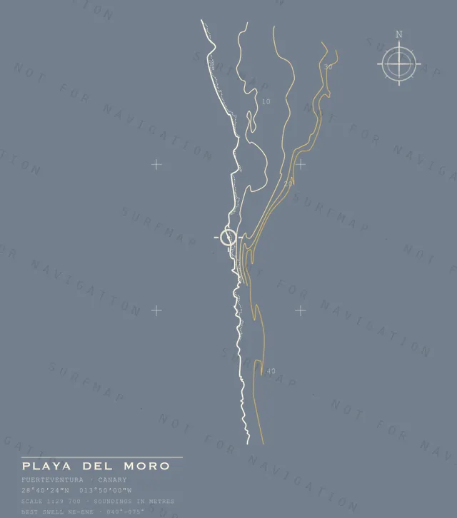 Playa del Moro chart, the full artwork printed on the back