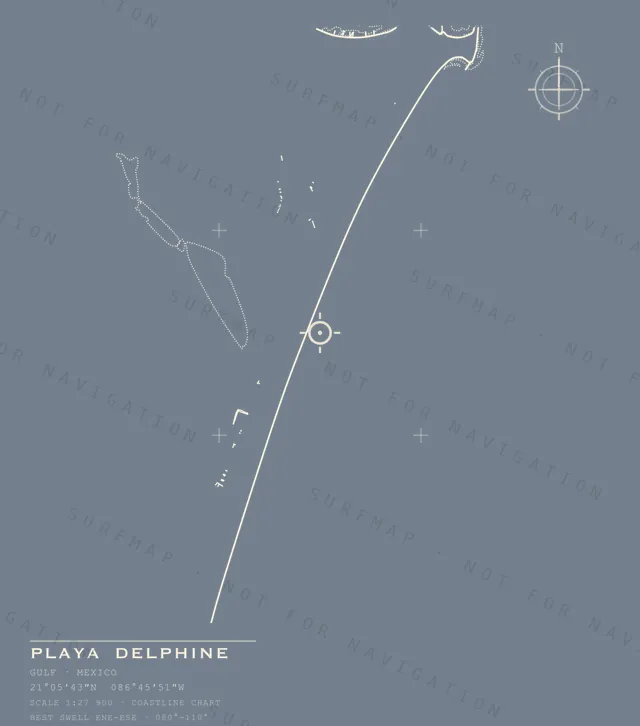 Playa Delphine chart, the full artwork printed on the back