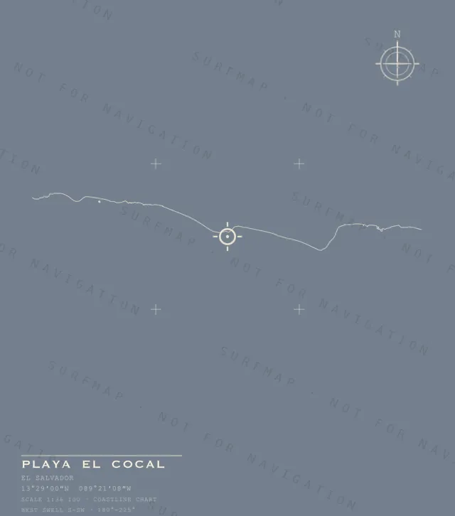 Playa El Cocal chart, the full artwork printed on the back