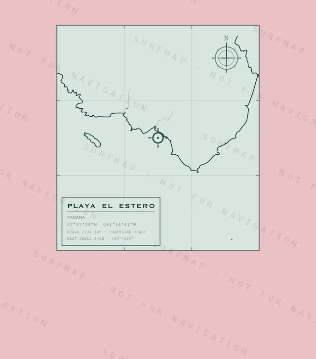 Playa El Estero chart, the full artwork printed on the back