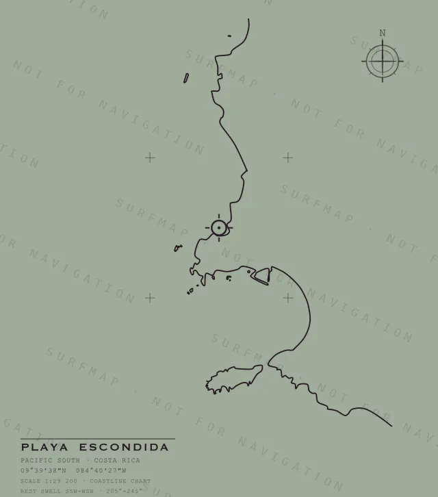 Playa Escondida chart, the full artwork printed on the back
