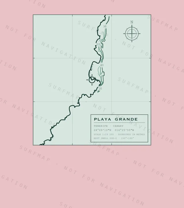 Playa Grande chart, the full artwork printed on the back