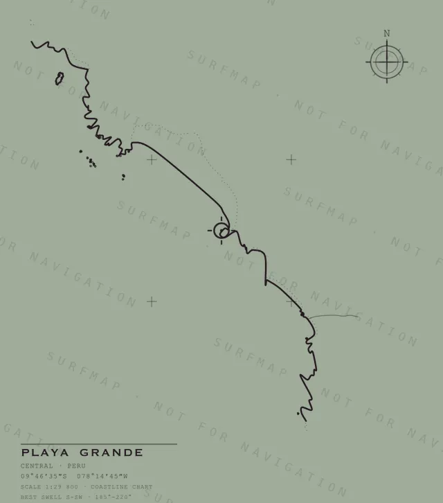 Playa Grande chart, the full artwork printed on the back